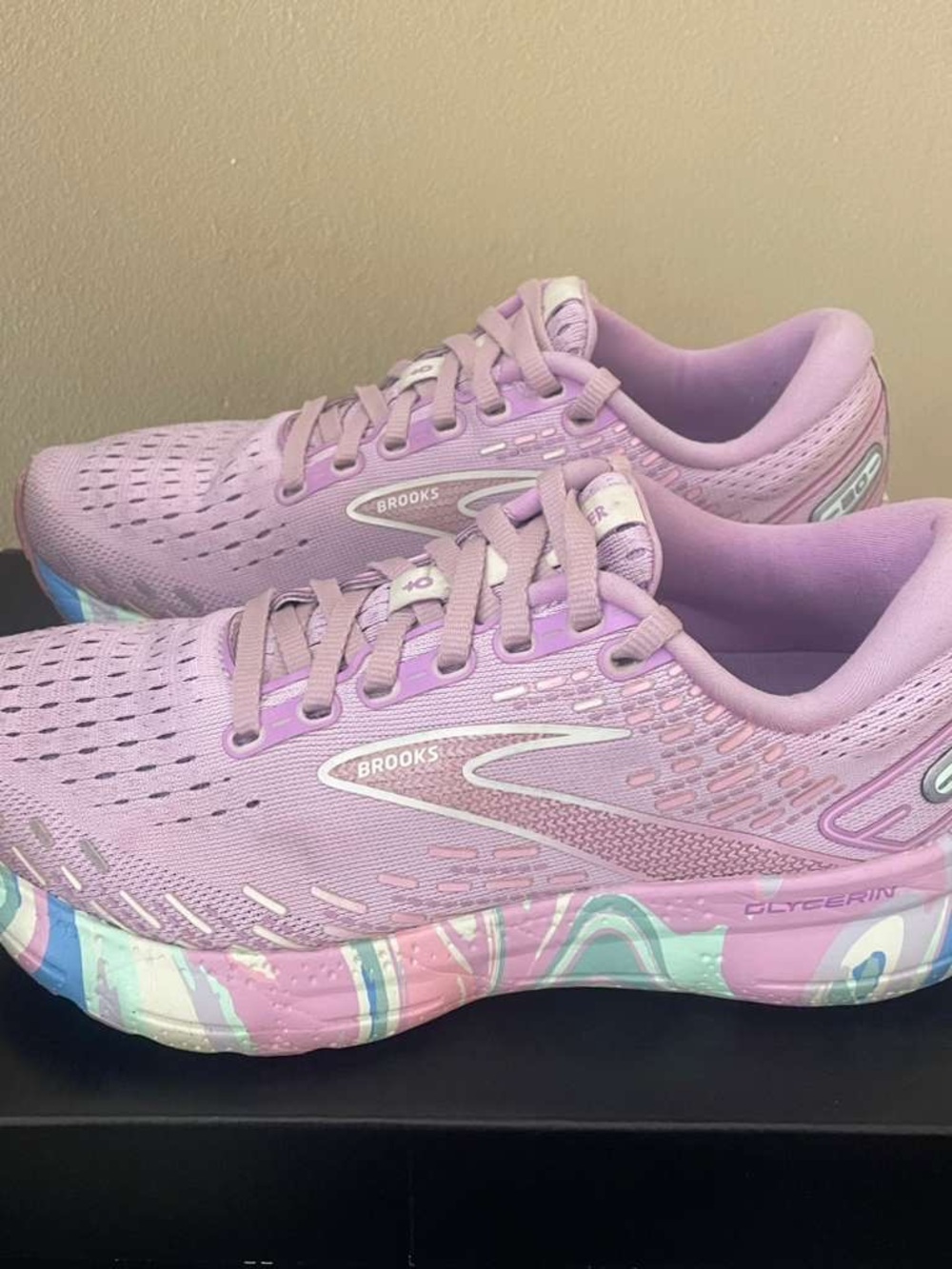 Brooks Glycerin 20 Womens Pink Purple Marbled Swirl
Running Shoes 1203691B513.